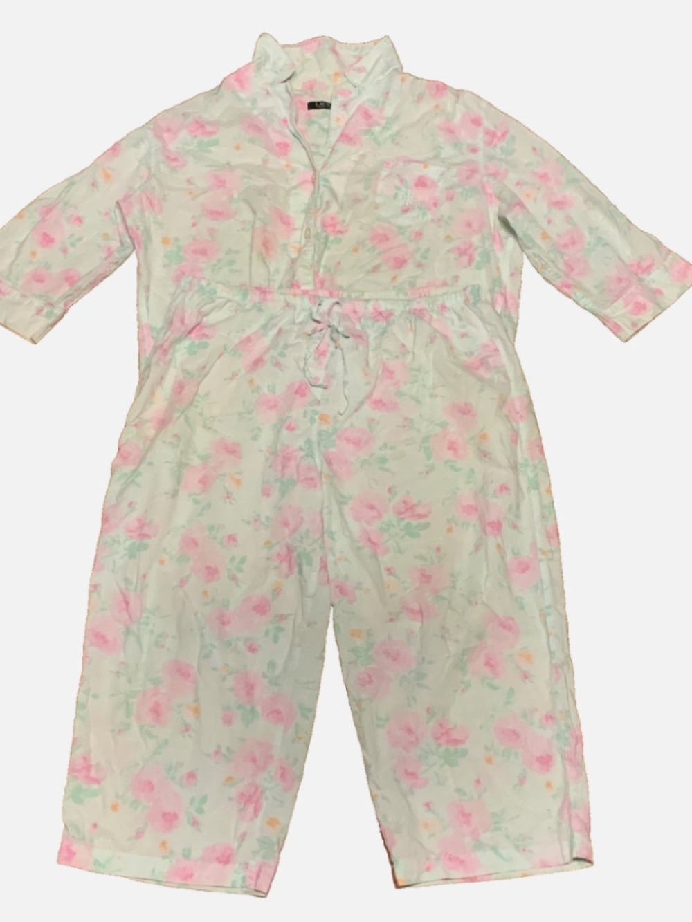 Lauren Ralph Lauren Floral 2 Piece Capri Pajama Set Size XL 3/4 Sleeve